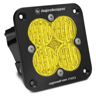Flush Mount LED Light Pod Black Amber Lens Squadron Pro