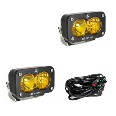 LED Work Light Baja Amber Lens Driving Combo Pattern Pair S2 Sport