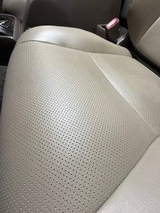 Land Cruiser Heaven perforated full-grain leather close-up