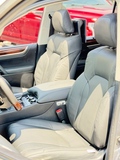 Land Cruiser 100 Series dark two-tone luxury leather seat covers installed