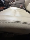 Land Cruiser leather tan door armrest stitching detail